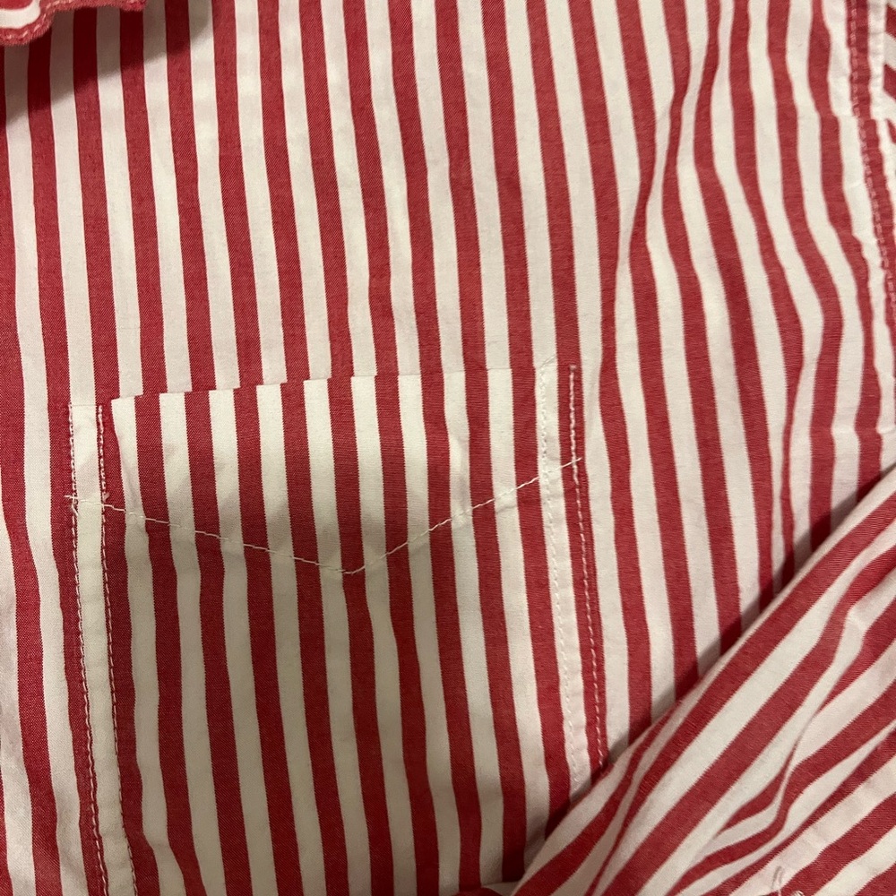 American Eagle Red and White Striped Shirt - Picture 3 of 4